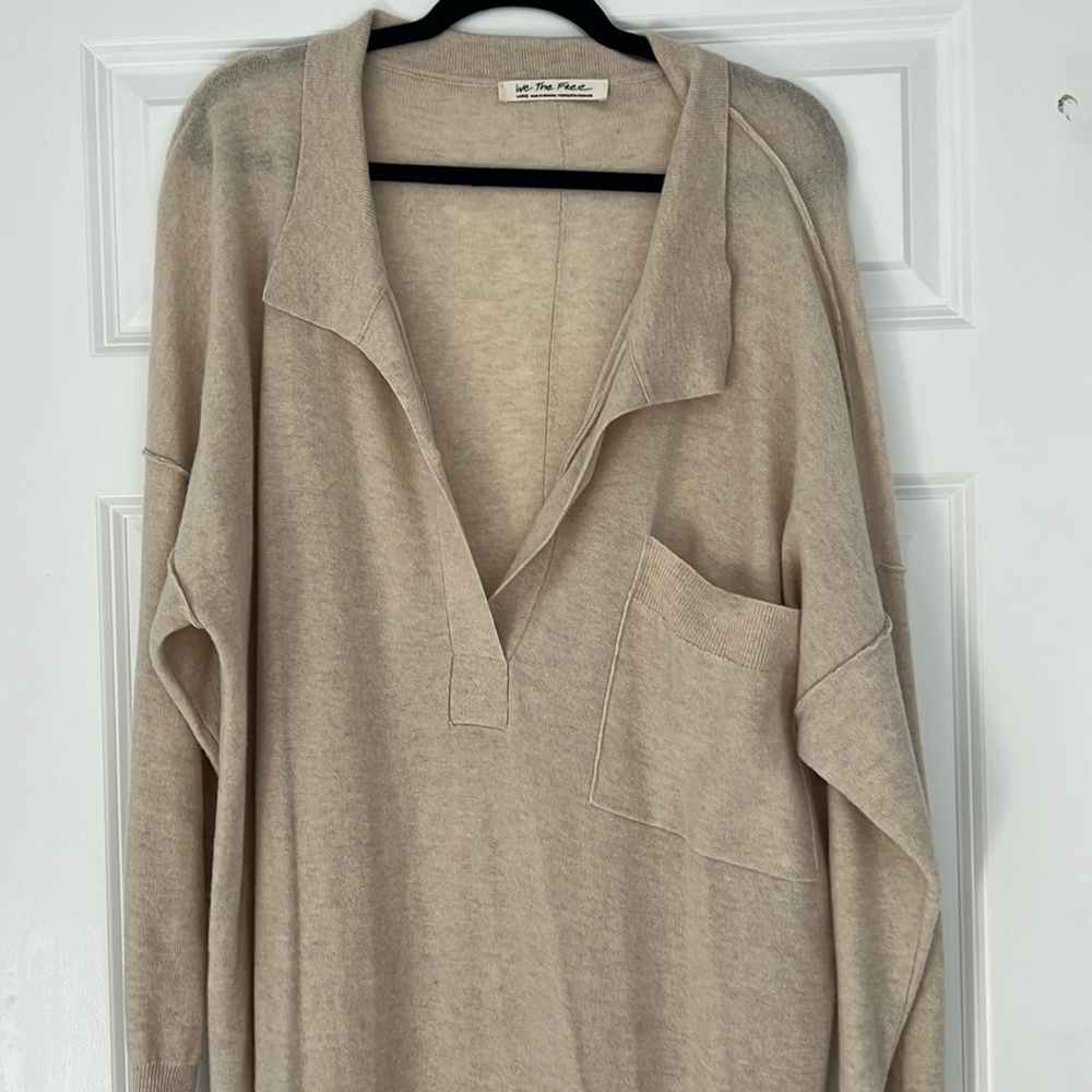 Free people We the free Heathered beige sweater dress L